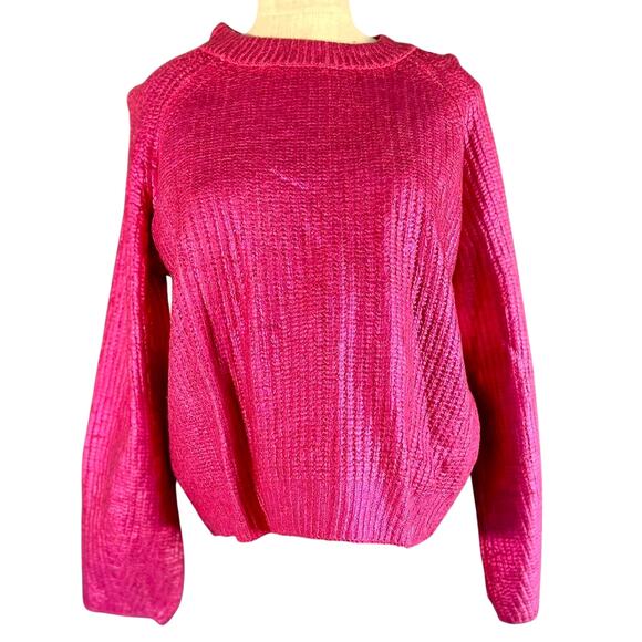 Womens Sweater Size Large Pink Scoop Slouchy Sustainable Girlhoodcore Wednesdays - Picture 1 of 7